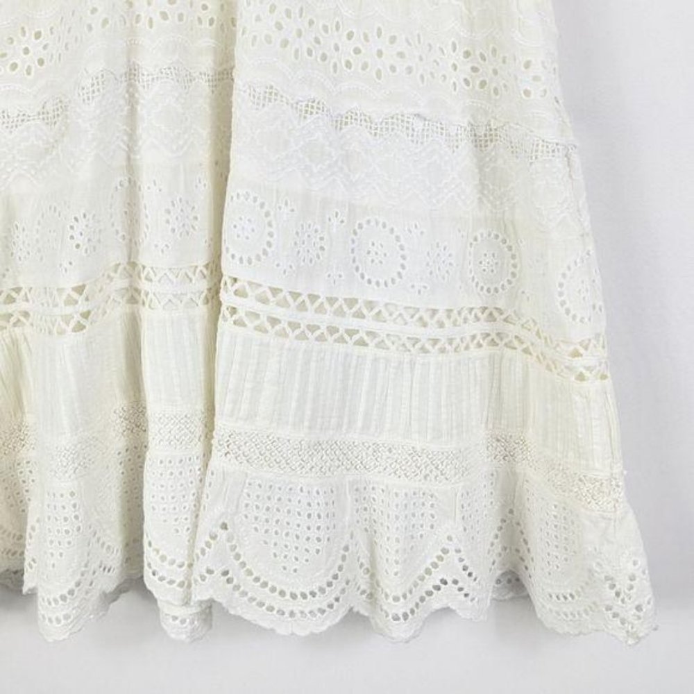 NEW LoveShackFancy Kristen Boho Dress Ivory Lace - Picture 3 of 9